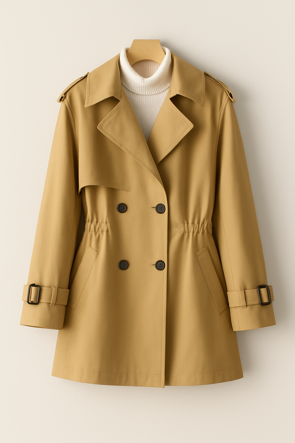 Elegant Women’s Short Trench Coat