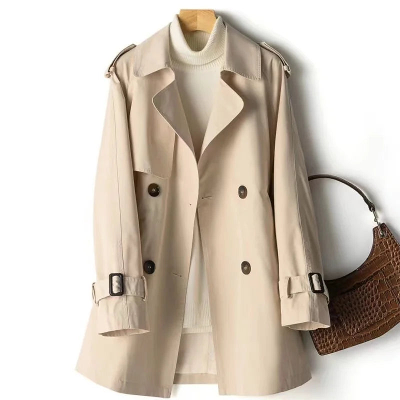Elegant Women’s Short Trench Coat