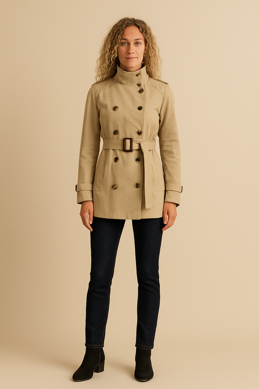 Elegant Women’s Short Trench Coat