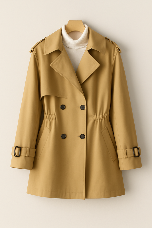 Elegant Women’s Short Trench Coat