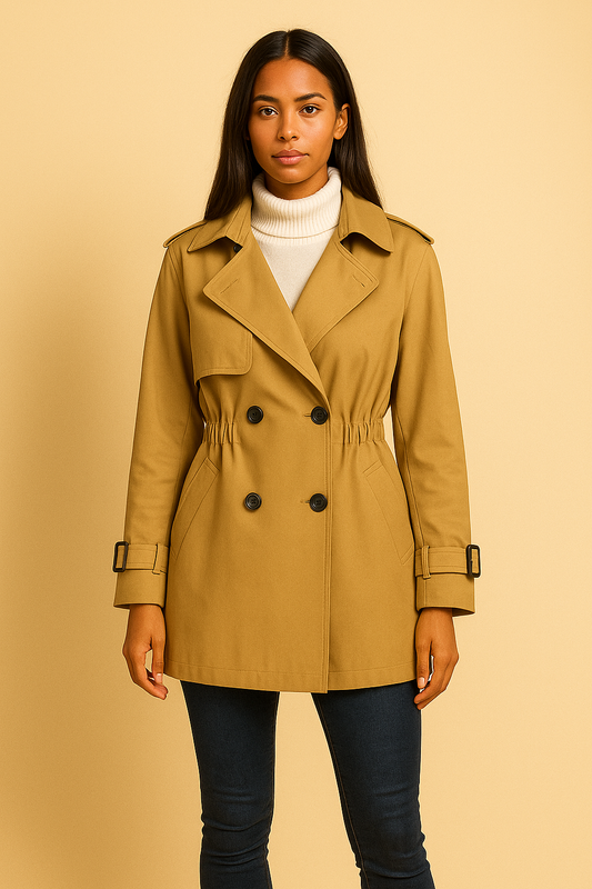 Elegant Women’s Short Trench Coat