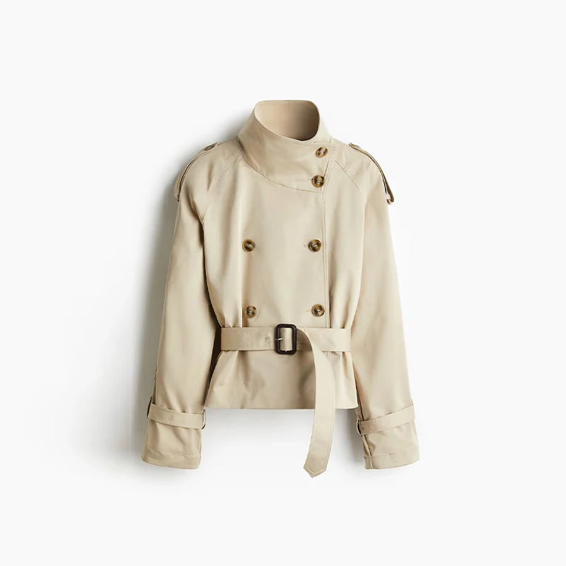 Elegant Women’s Short Trench Coat